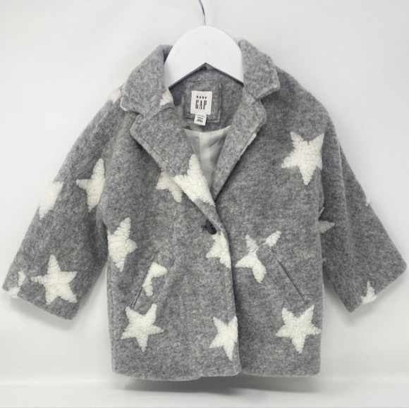 GAP Other - GAP Gray & White Star Button Down Toddler Jacket